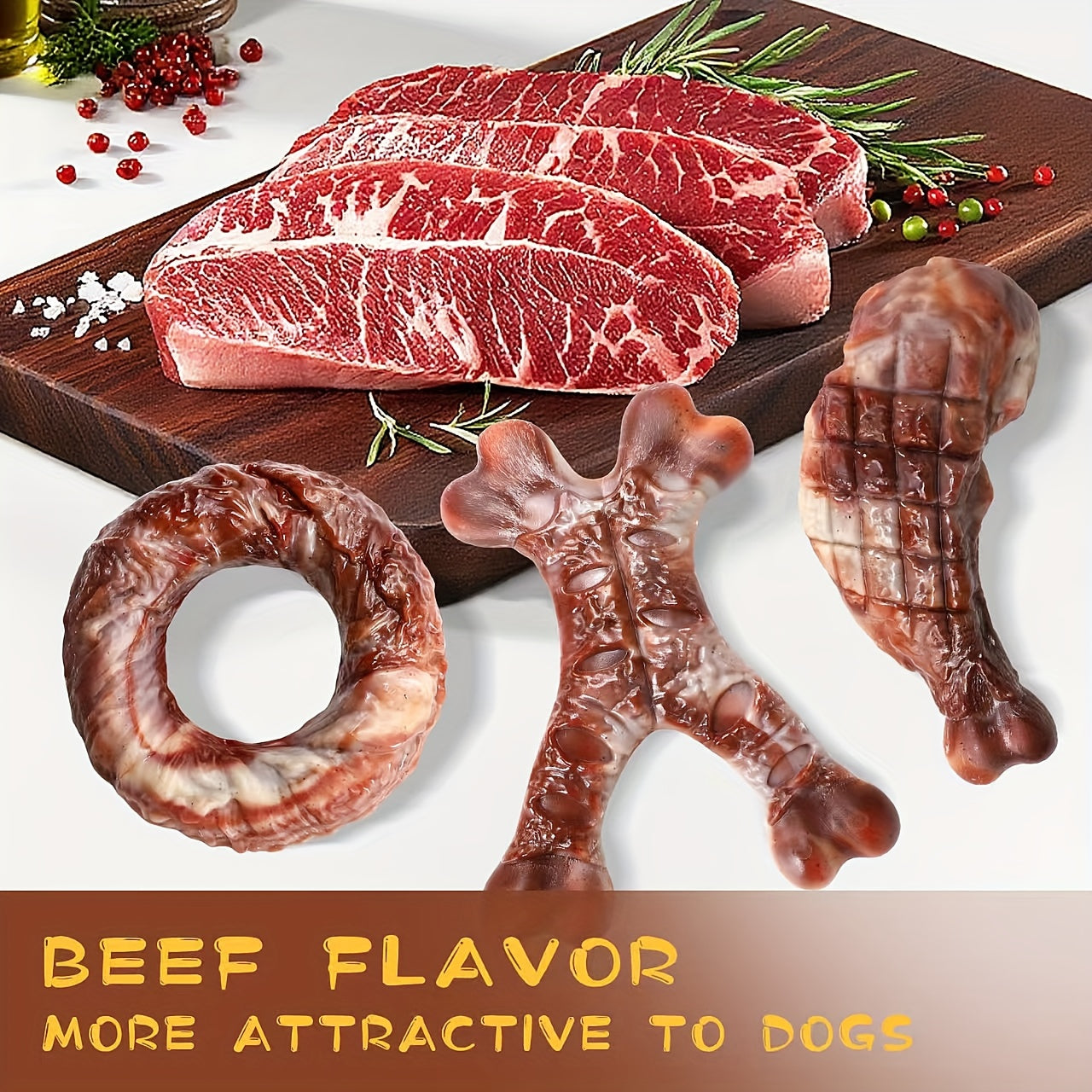 3 Pack Durable Nylon Dog Chew Toys For Large Breeds Bone Shaped