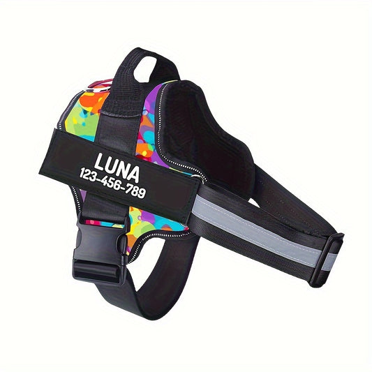 Customizable Heavy Duty No Pull Dog Harness with Personalized Details