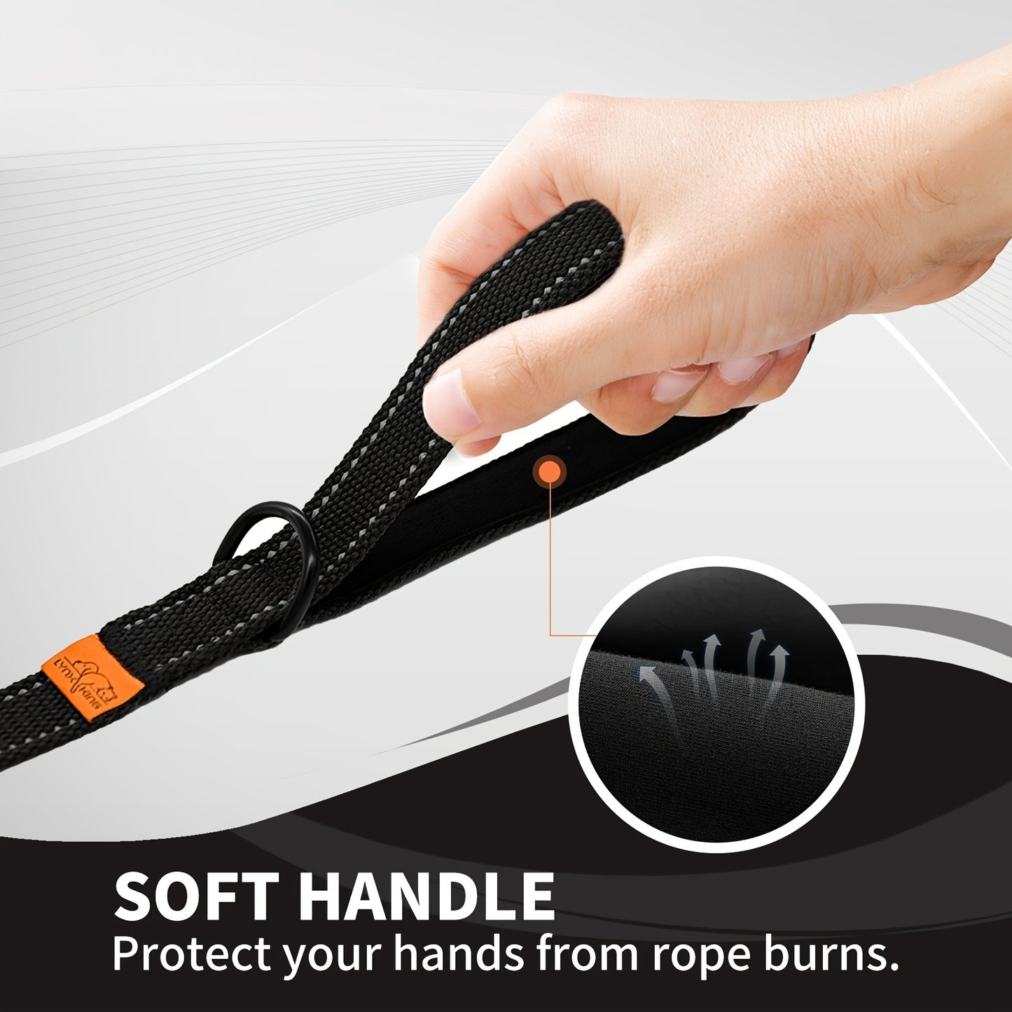 Reflective Nylon Dog Leash with Padded Handle and Swivel Hook