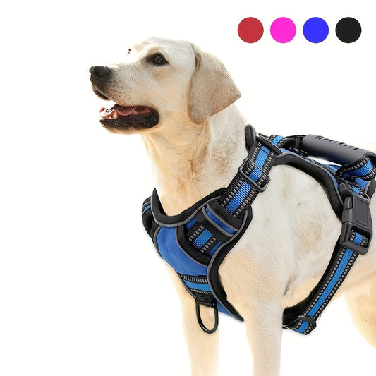 Adjustable Reflective No Choke No Pull Dog Harness With Leash