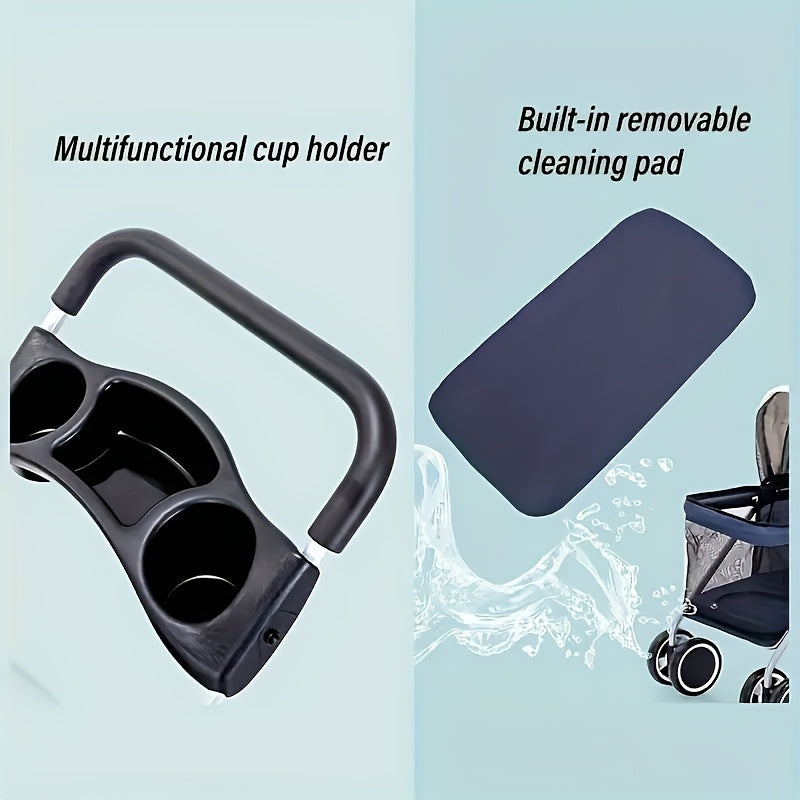 Lightweight Foldable Pet Stroller for Cats and Small Dogs