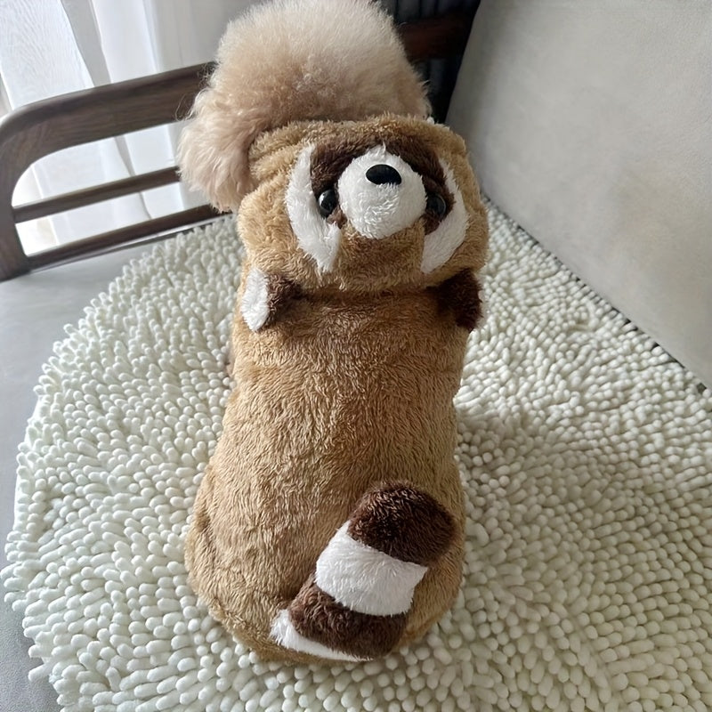 Plush Hooded Pet Costume Snap Button For Cats And Dogs