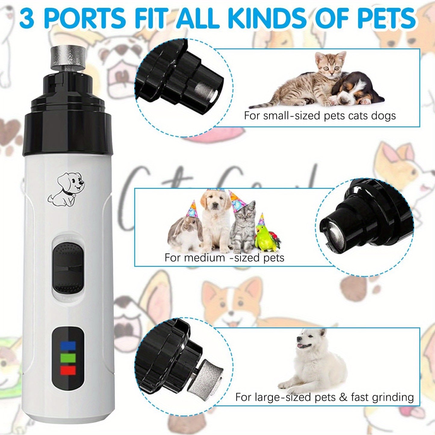 Rechargeable Silent Electric Pet Nail Clipper for Safe Grooming