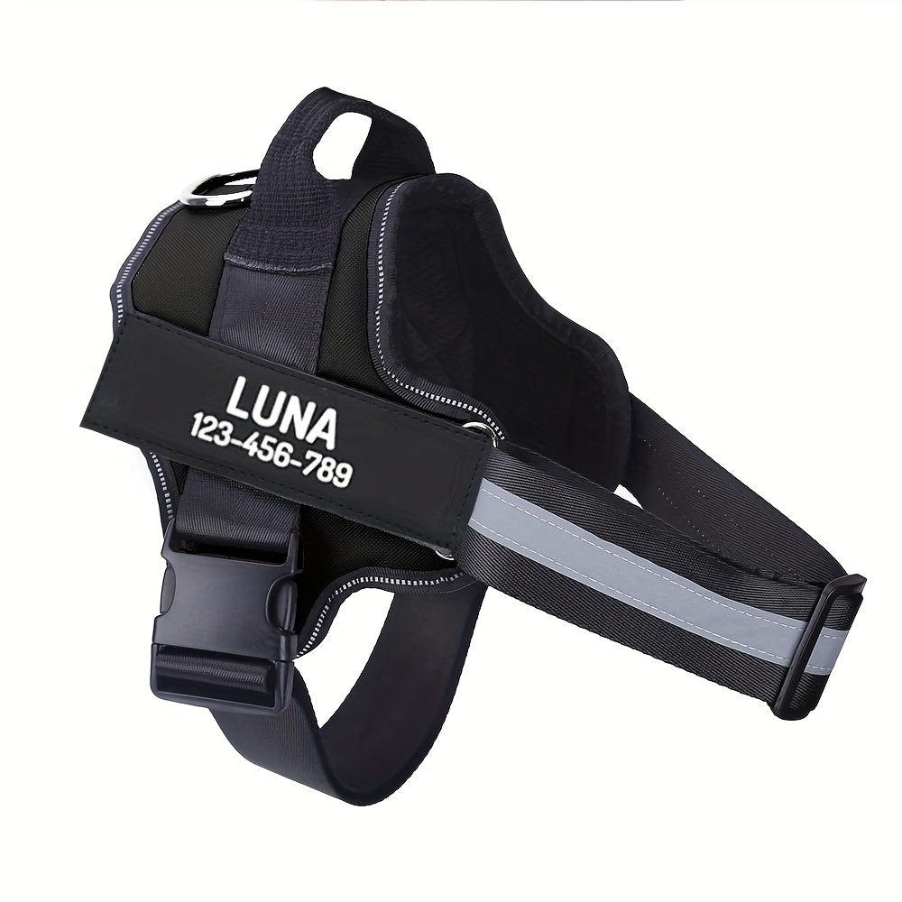 Customizable Heavy Duty No Pull Dog Harness with Personalized Details