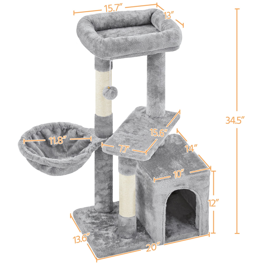 COSTOFFS Plush Cat Tree Activity Center for Playful Kittens