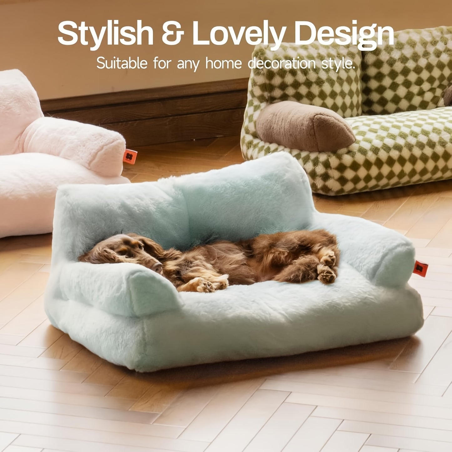 Fluffy Cat Bed Sofa for Large Cats and Kittens