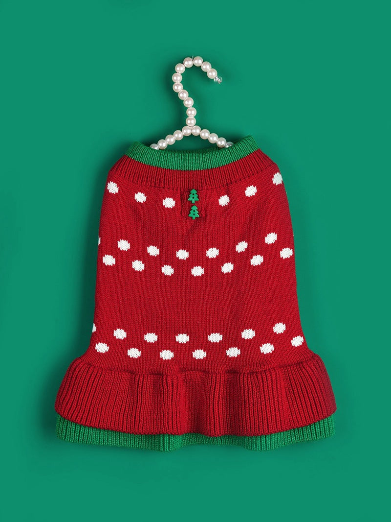 Christmas Santa Claus Knit Dog Sweater Acrylic Winter Pet Apparel