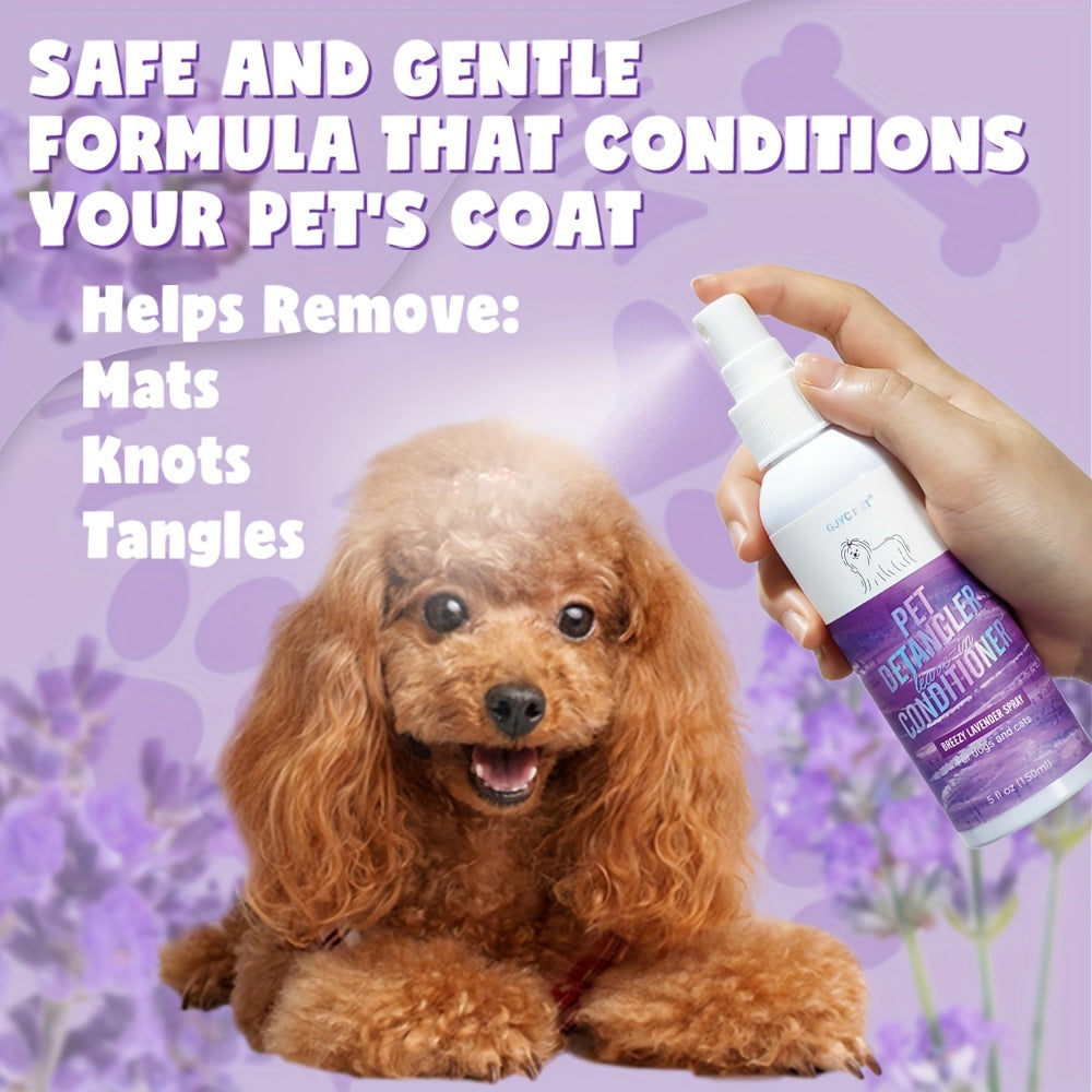 Dog Detangler Spray Leave-In Conditioner for Smooth and Tangle-Free Fur