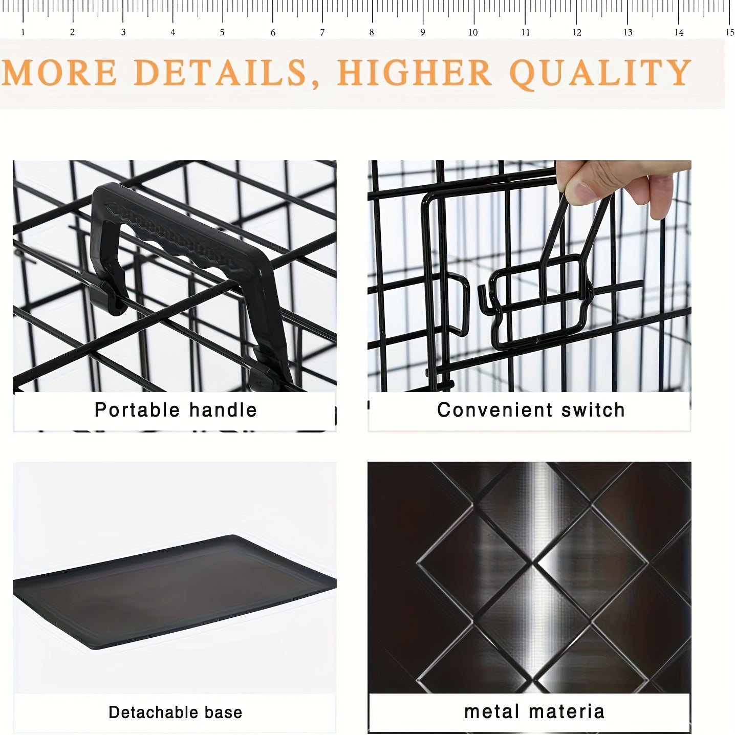DOPINMIND Metal Dog Crate With Dividers And Tray