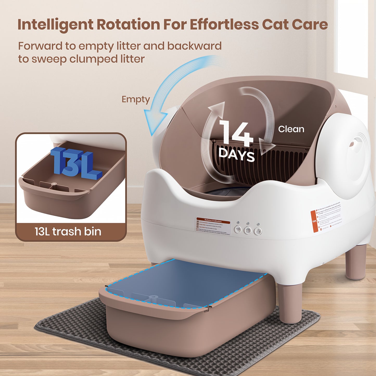 Smart Auto Self Cleaning Cat Litter Box With App Control