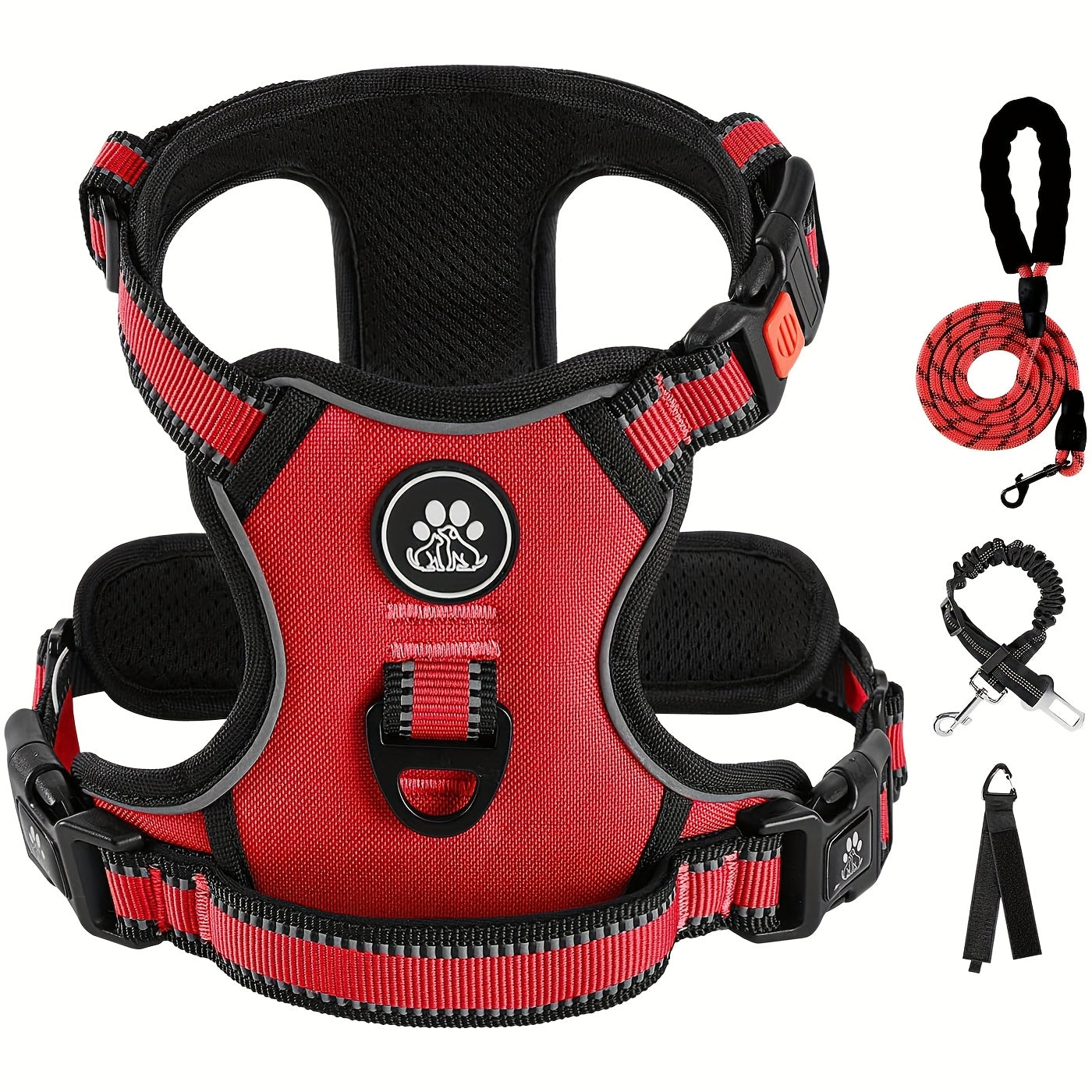 No Pull Reflective Dog Harness and Collar Set for All Dogs