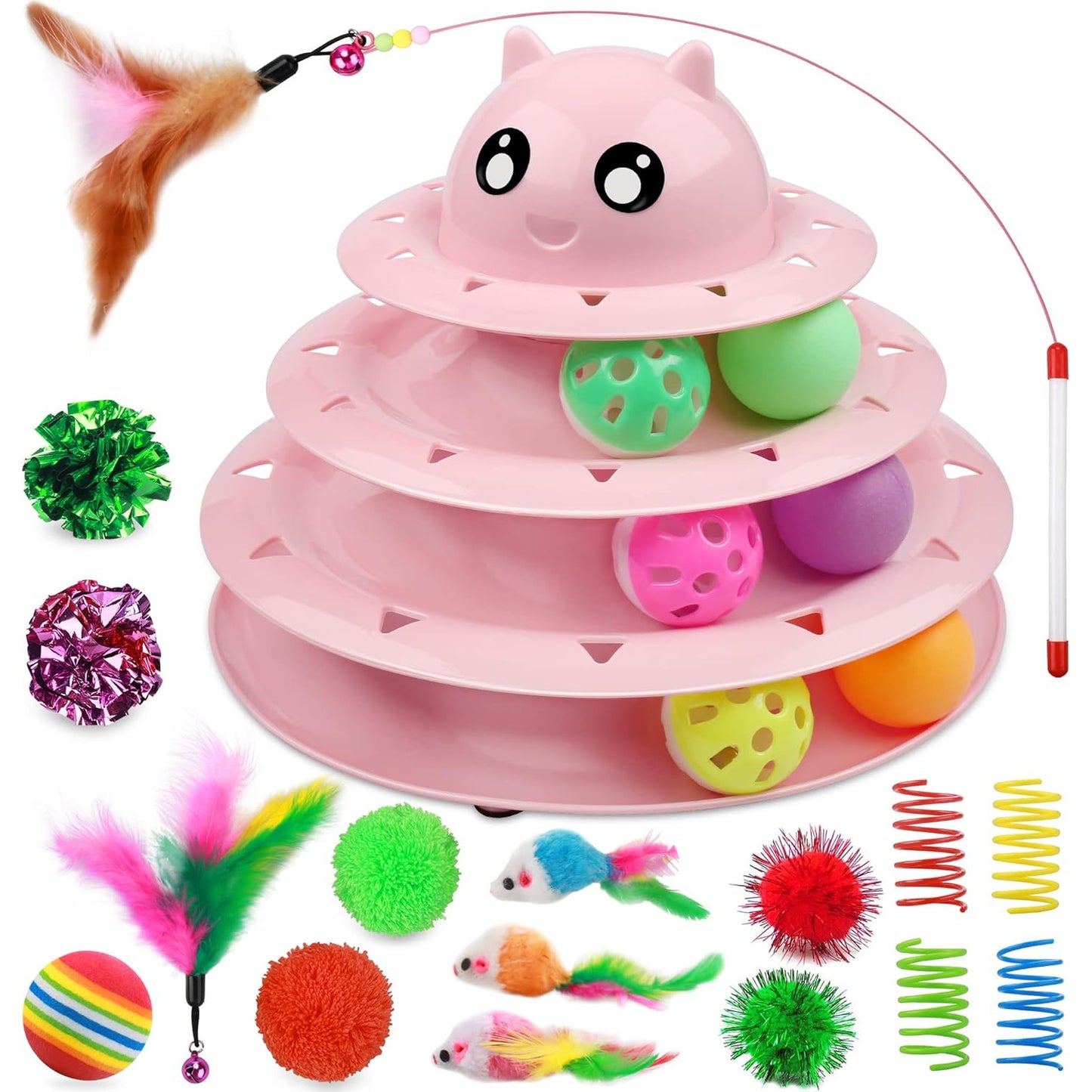 Upsky Cat Toys Roller Turntable Set for Indoor Cats
