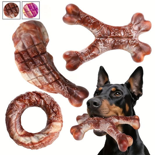 3 Pack Durable Nylon Dog Chew Toys For Large Breeds Bone Shaped