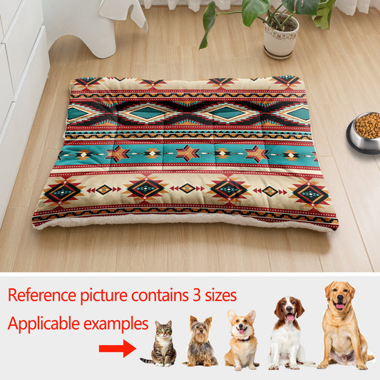 Soft Flannel Dog Sofa Bed And Aztec Geometric Kennel Pad
