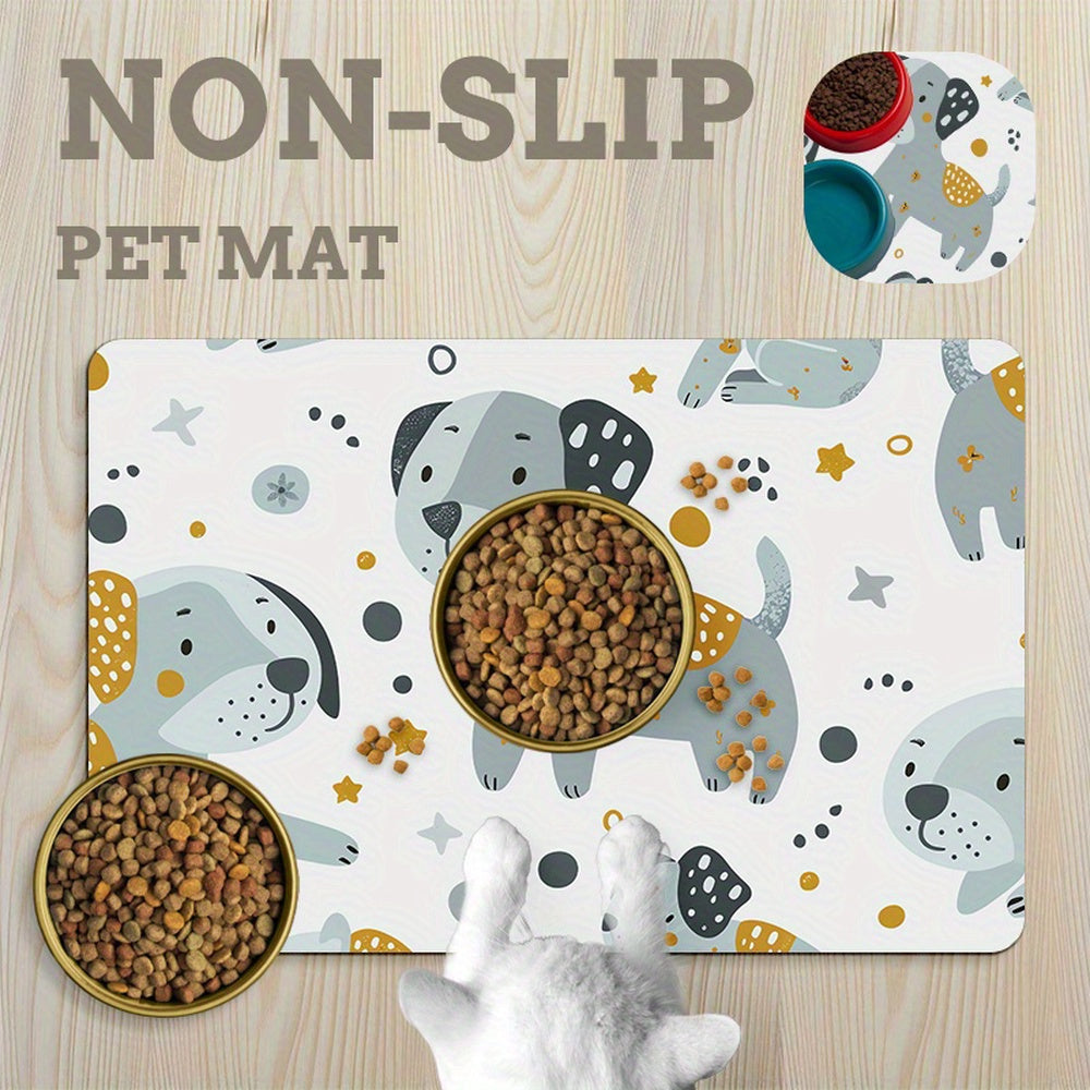 Absorbent Non-Slip Dog Bowl Mat for Easy Feeding Cleanup