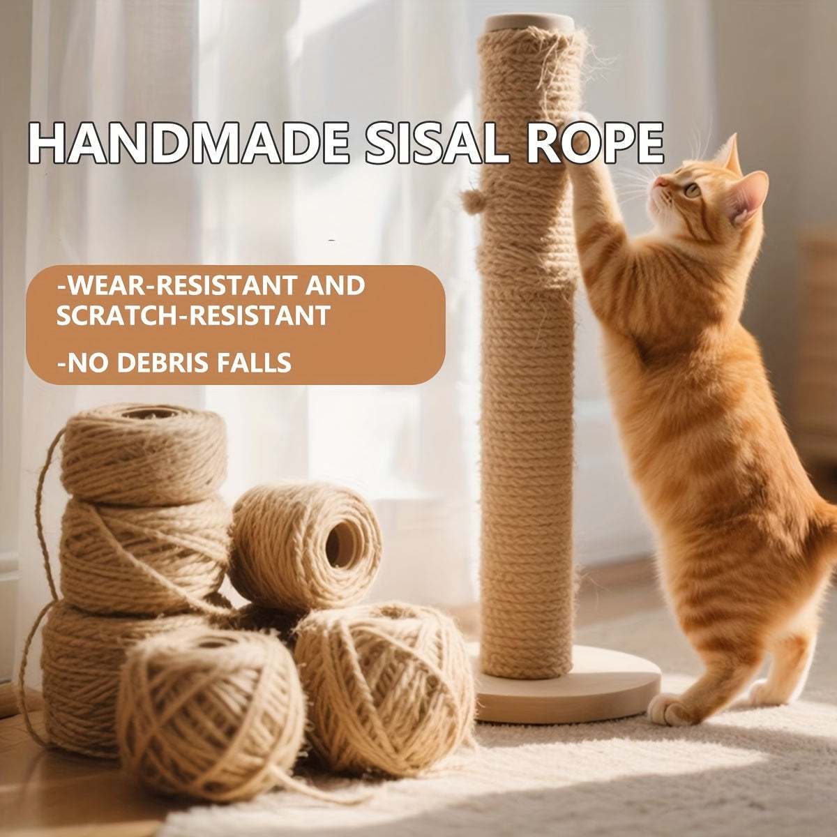 Cat Scratching Pole for Happy Cats | Durable Sisal Cat Scratch Post!!!