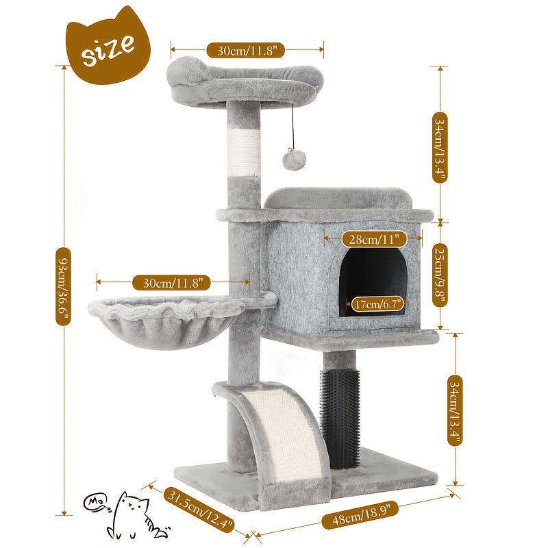 Multi-Level Cat Tree Tower with Cozy Condos and Scratching Posts