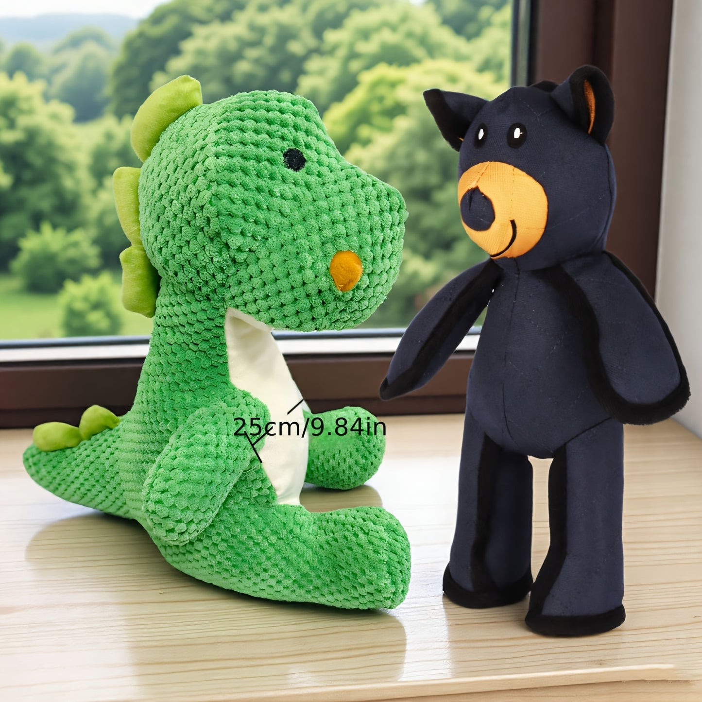 Indestructible Bear Dog Toys Two Shapes Extreme Chew Squeak