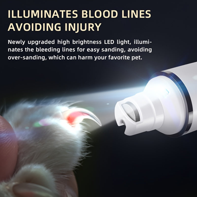 Pet Nail Grinder Rechargeable Cordless Dog Nail Trimmer