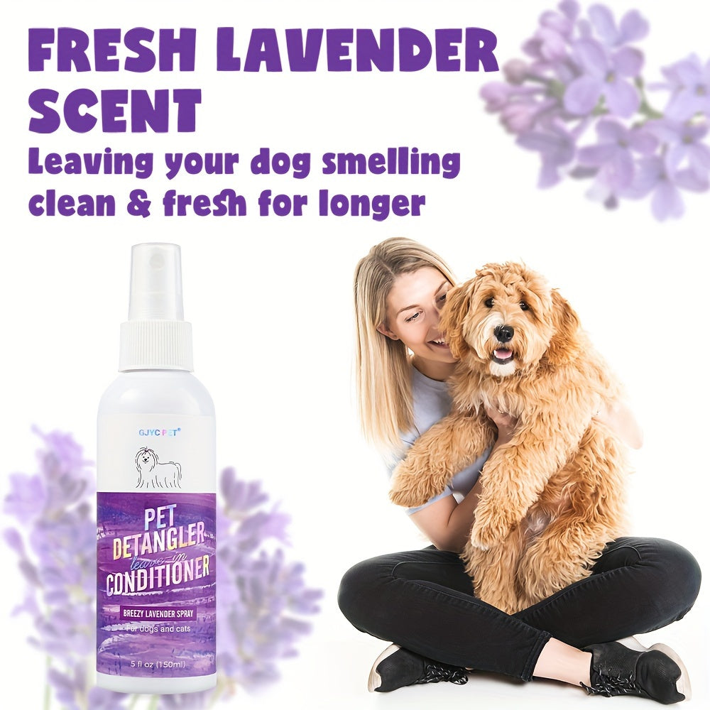 Dog Detangler Spray Leave-In Conditioner for Smooth and Tangle-Free Fur