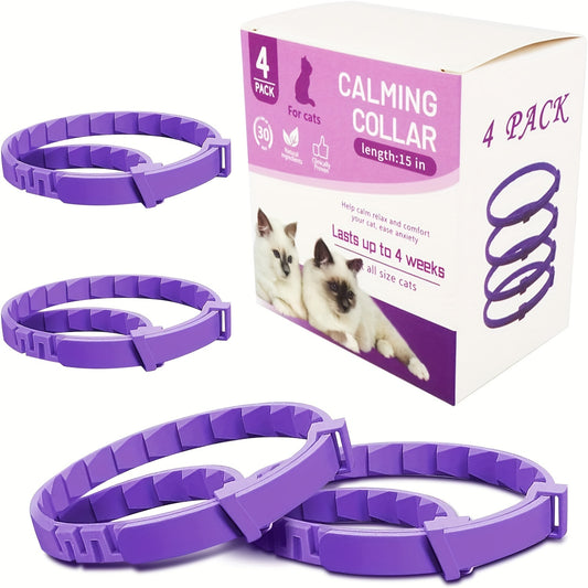 4 Pack Calming Cat Collars With Pheromone Technology