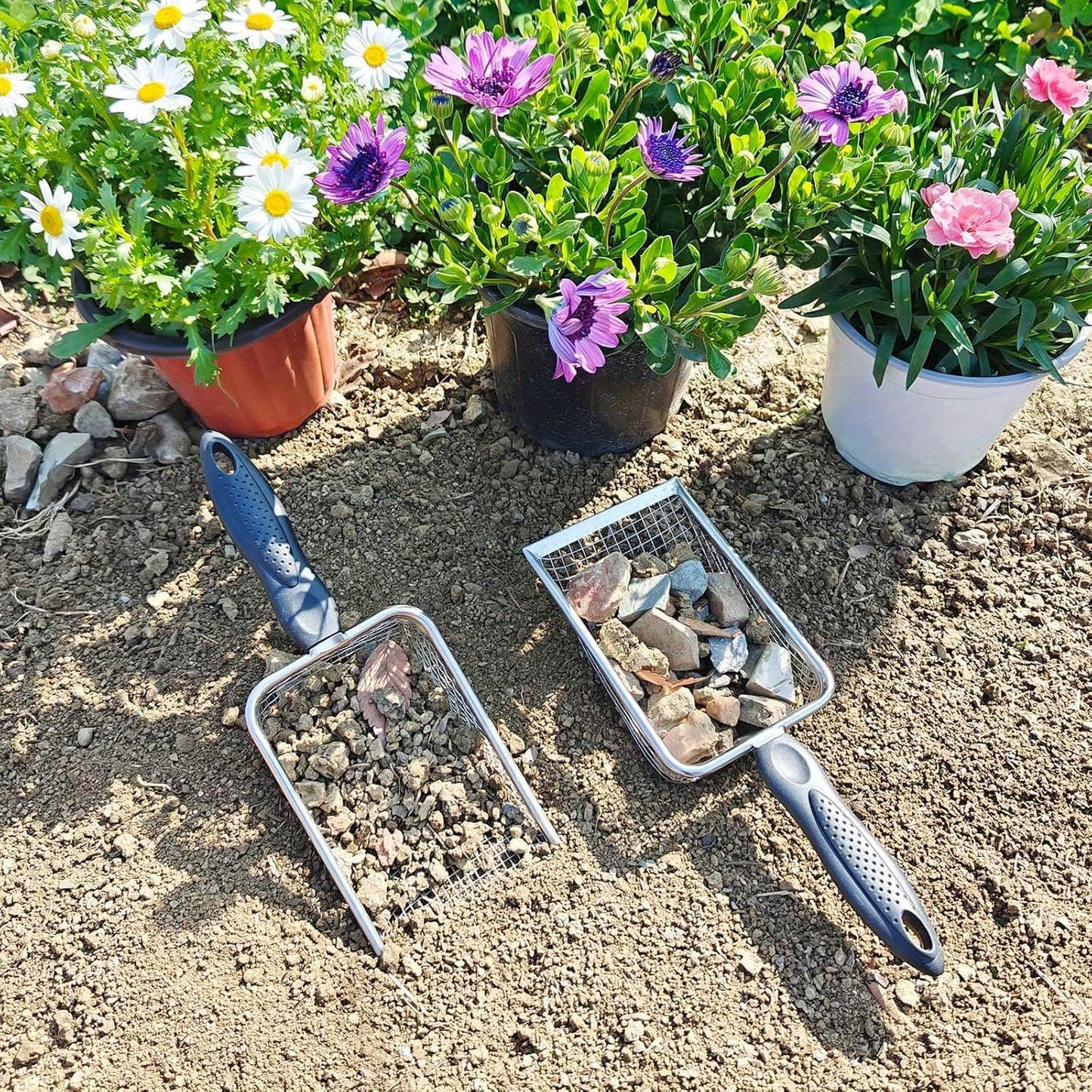 Cat Litter Sifter Kit Stainless Mesh With Handle 3.8mm 5mm