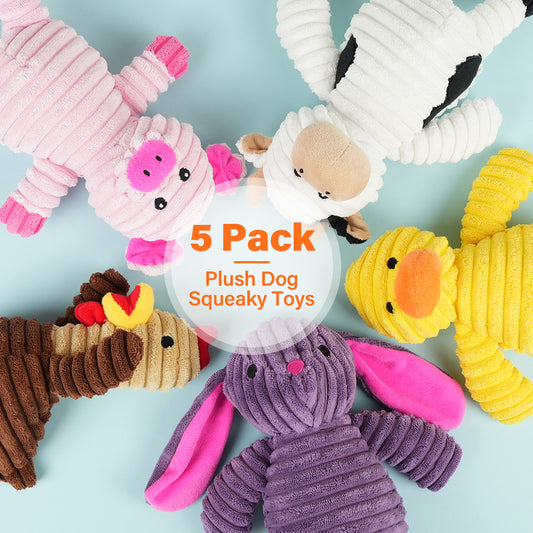 Plush Squeaky Dog Toys Assortment for Playful Pets