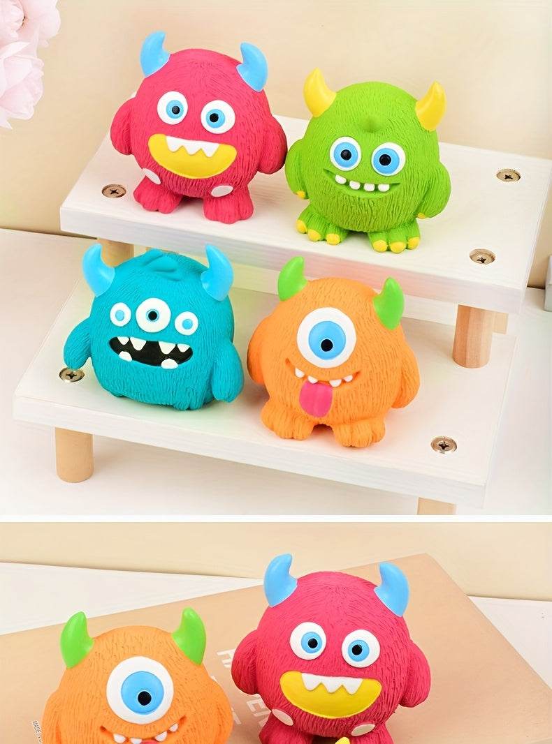 Fun Squeaky Monster Dog Toy Latex Cartoon Design Small Breeds