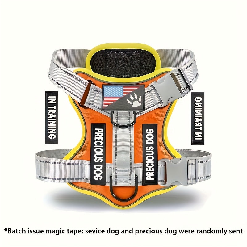 Reflective Dog Harness with Patches for Easy Control