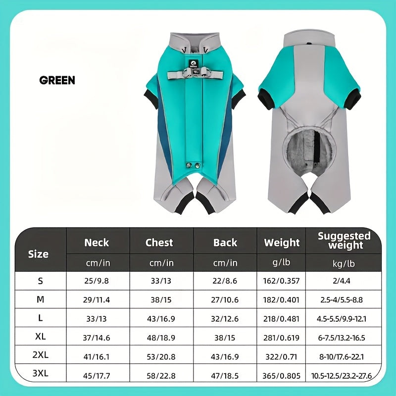 Heavy Duty Winter Dog Coat Reflective Stripes Snowproof