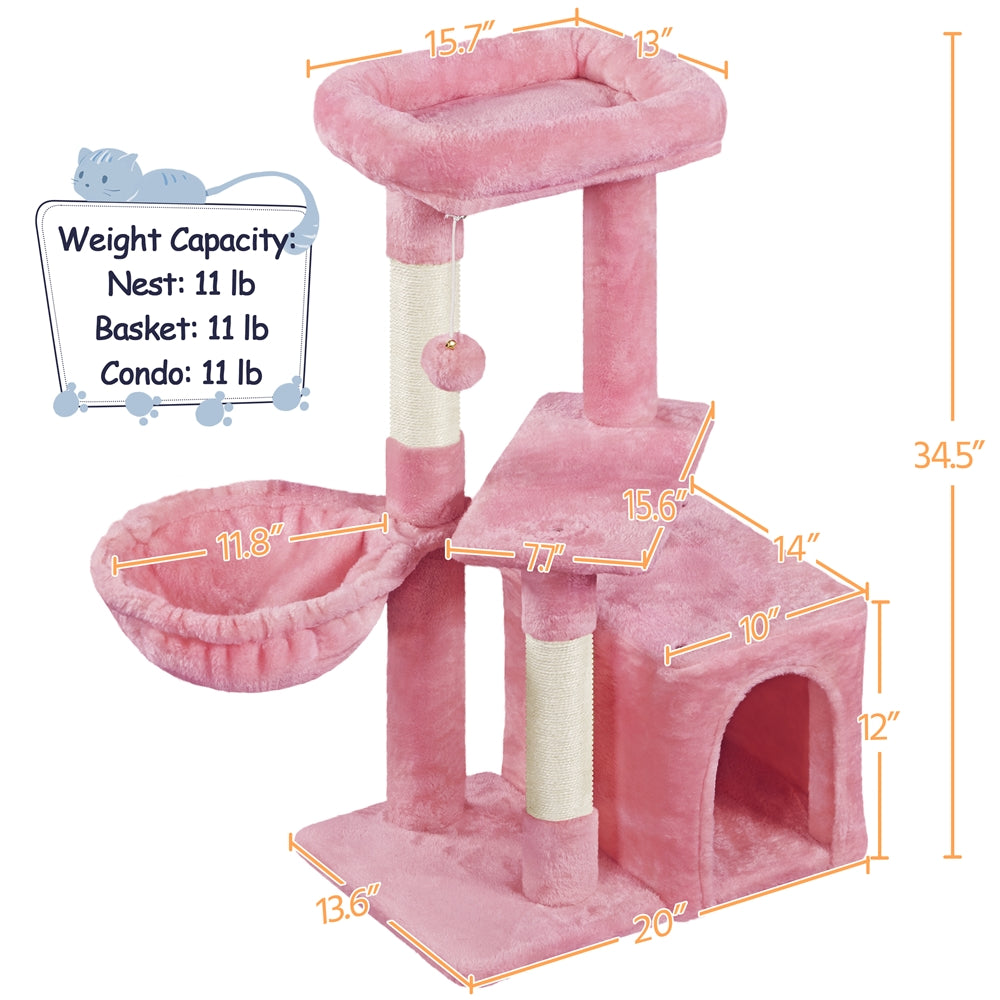 COSTOFFS Plush Cat Tree Activity Center for Playful Kittens