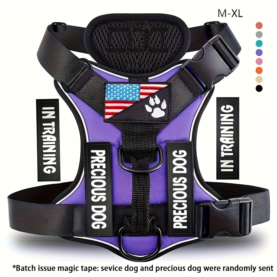 Reflective Dog Harness with Patches for Easy Control