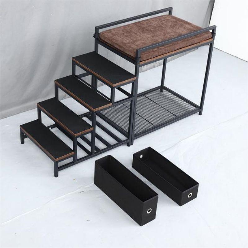 Contemporary Metal Pet Bed Frame With Lockable Storage