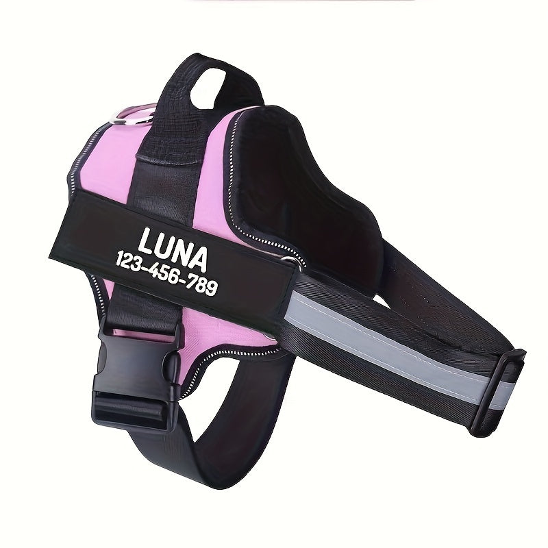 Customizable Heavy Duty No Pull Dog Harness with Personalized Details