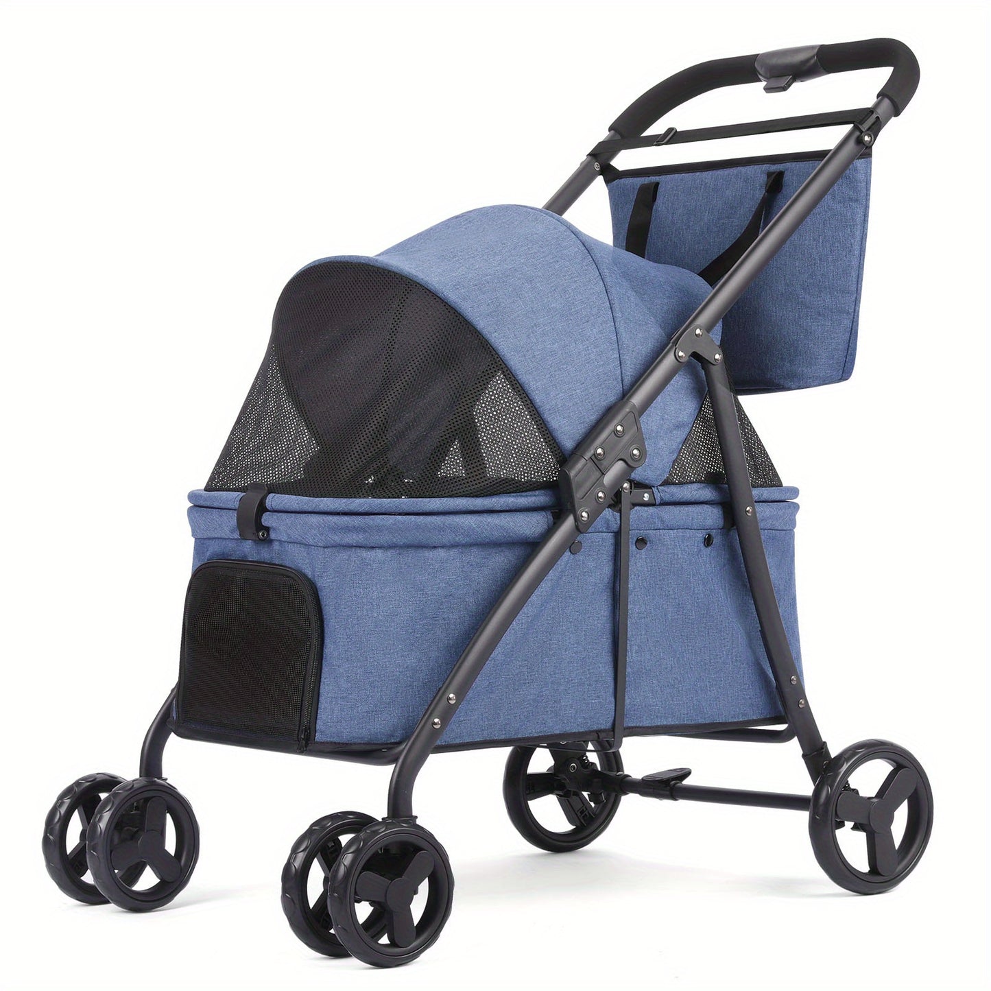 Portable Pet Stroller One Click Folding Full Mesh Ventilation