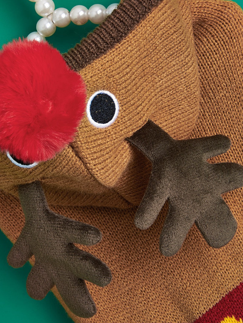 Christmas Santa Claus Knit Dog Sweater Acrylic Winter Pet Apparel