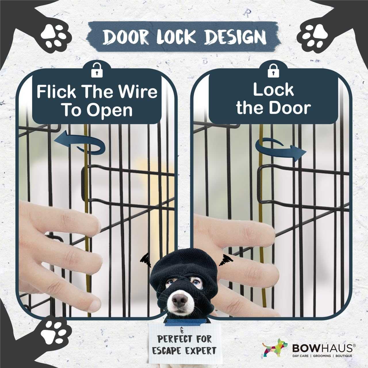 CAPHAUS Foldable Dog Crate With Divider And Leakproof Pan