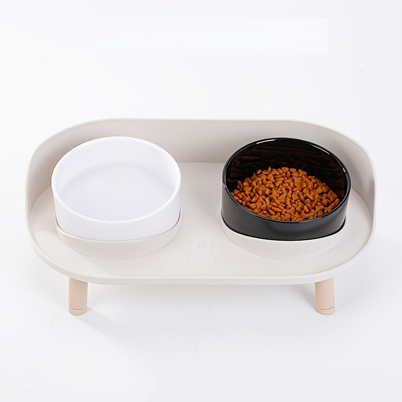 Durable Pet Feeding Station With Double Bowls Non Slip Base
