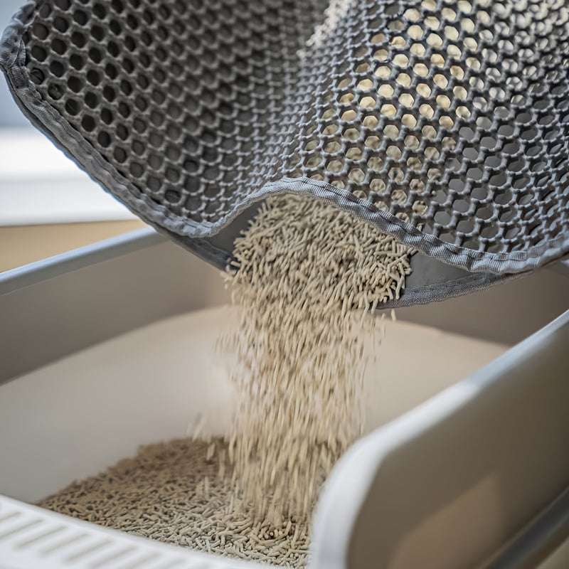 Extra-large Double-layer Litter Mat, Made of Splash-proof and Leak-proof EVA Material to Prevent Litter Scatter. Features Non-slip, Washable,, and Odor-resistant Properties for Easy Cleaning. Ideal for Litter Boxes, the Ultim
