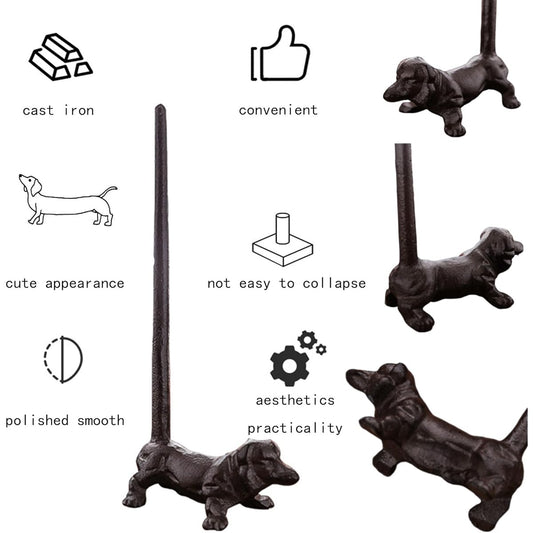 Mozhixue Dog Shaped Cast Iron Paper Towel Holder Wall Mount