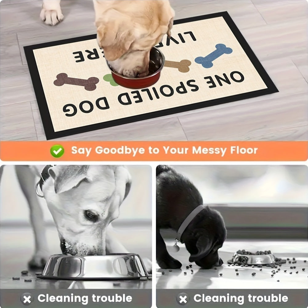 Absorbent Non-Slip Dog Feeding Mat for Food and Water