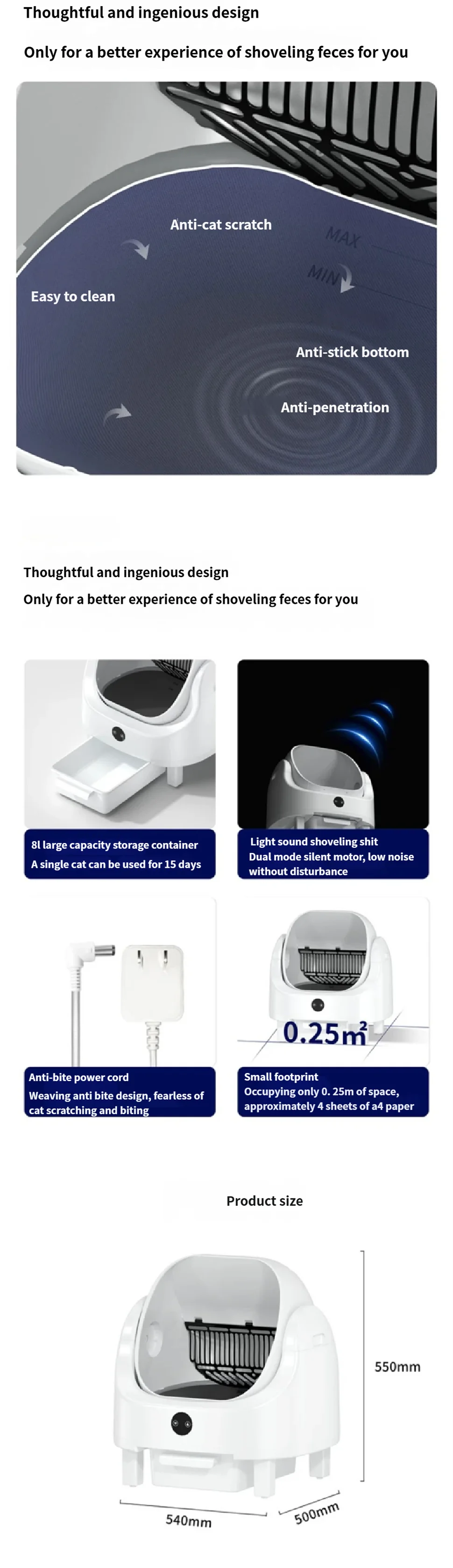 HeyboLux Smart Self-Cleaning Cat Litter Box With App Control