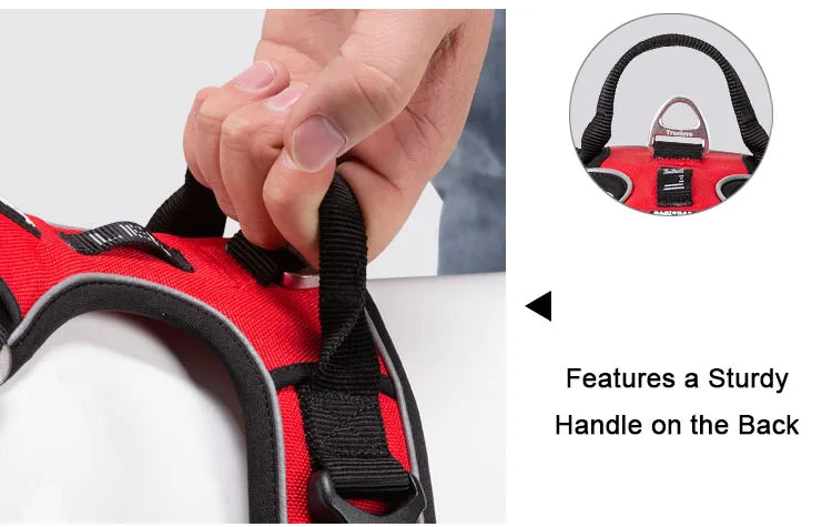 TRUELOVE Reflective Nylon Dog Harness No Pull Adjustable Four Points