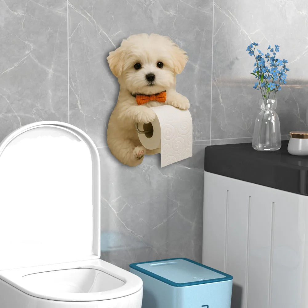 Hign-concerned Dog Wall Mount Toilet Paper Roll Holder