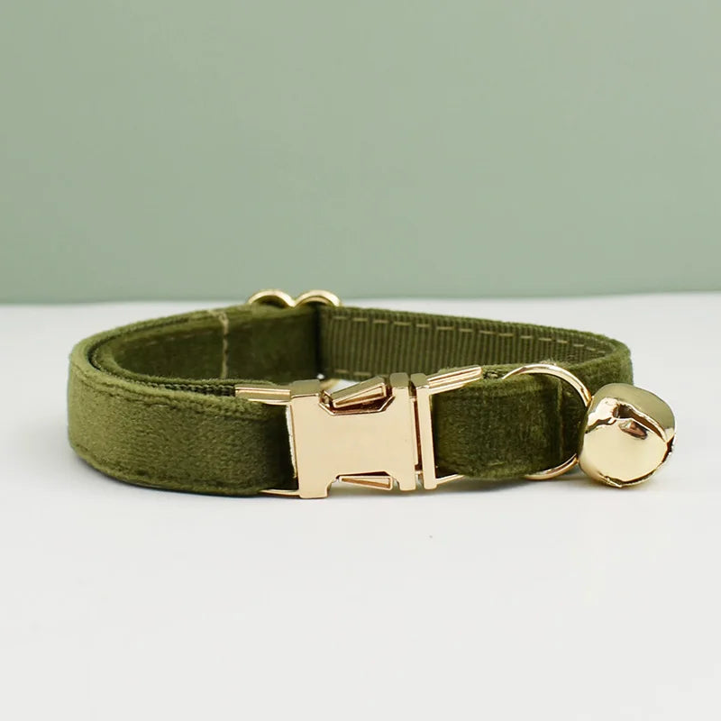 Velvet Cat Collar Bowknot Personalized With Bell Charm