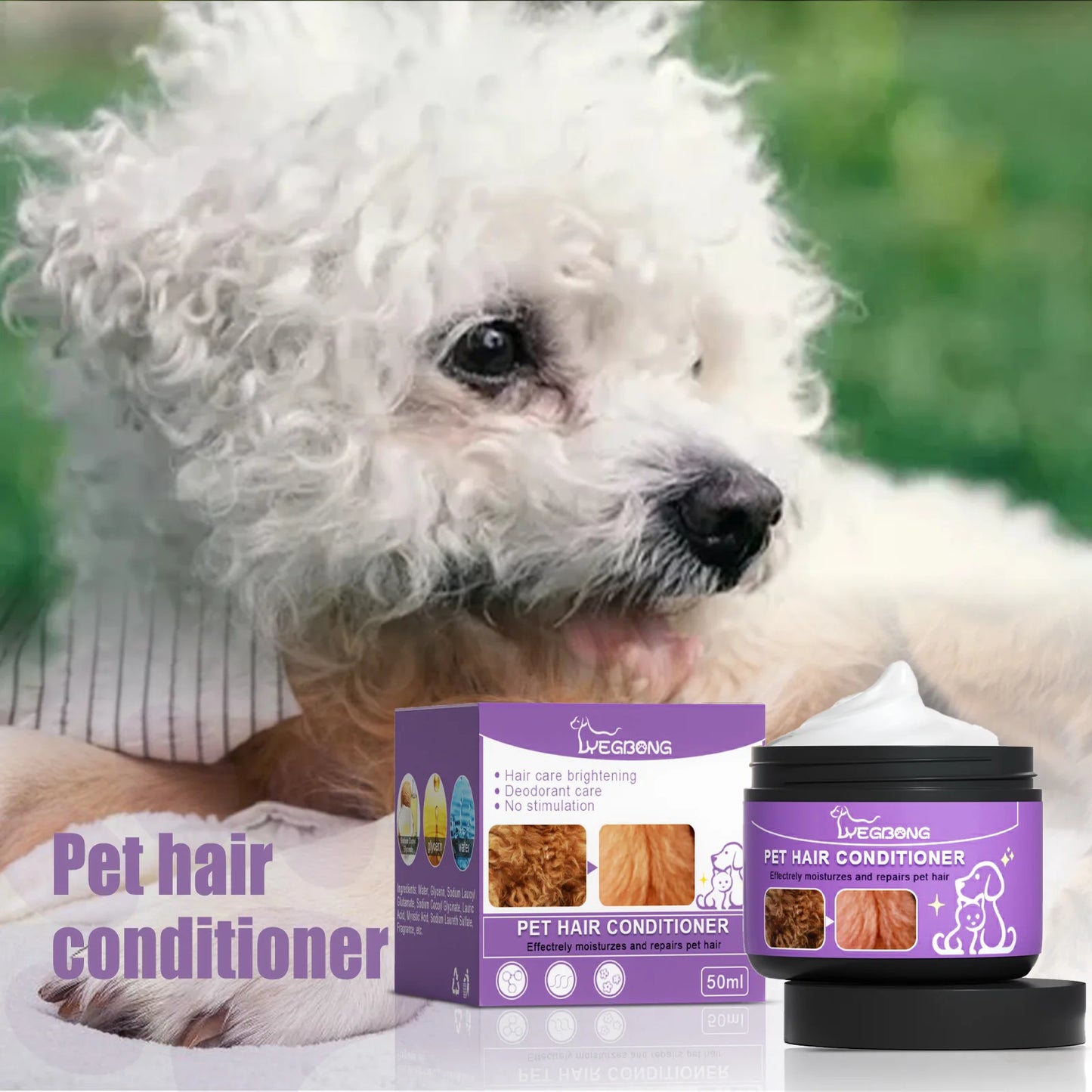 YEGBONG Pet Hair Care Cream For Cats And Dogs Softening Conditioner