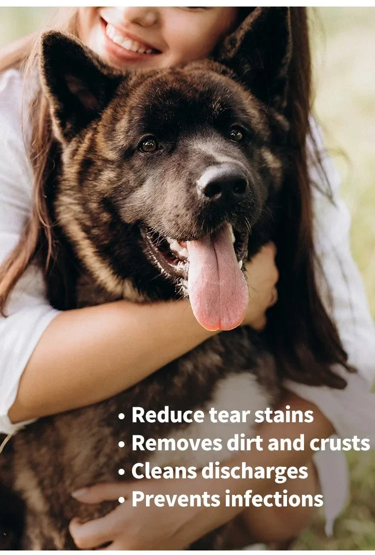 100 Pieces Pet Eye Area Remove Tear Stains Stain Clean Wet Wipes Cats and Dogs General No Irritation Pet Clean Supplies