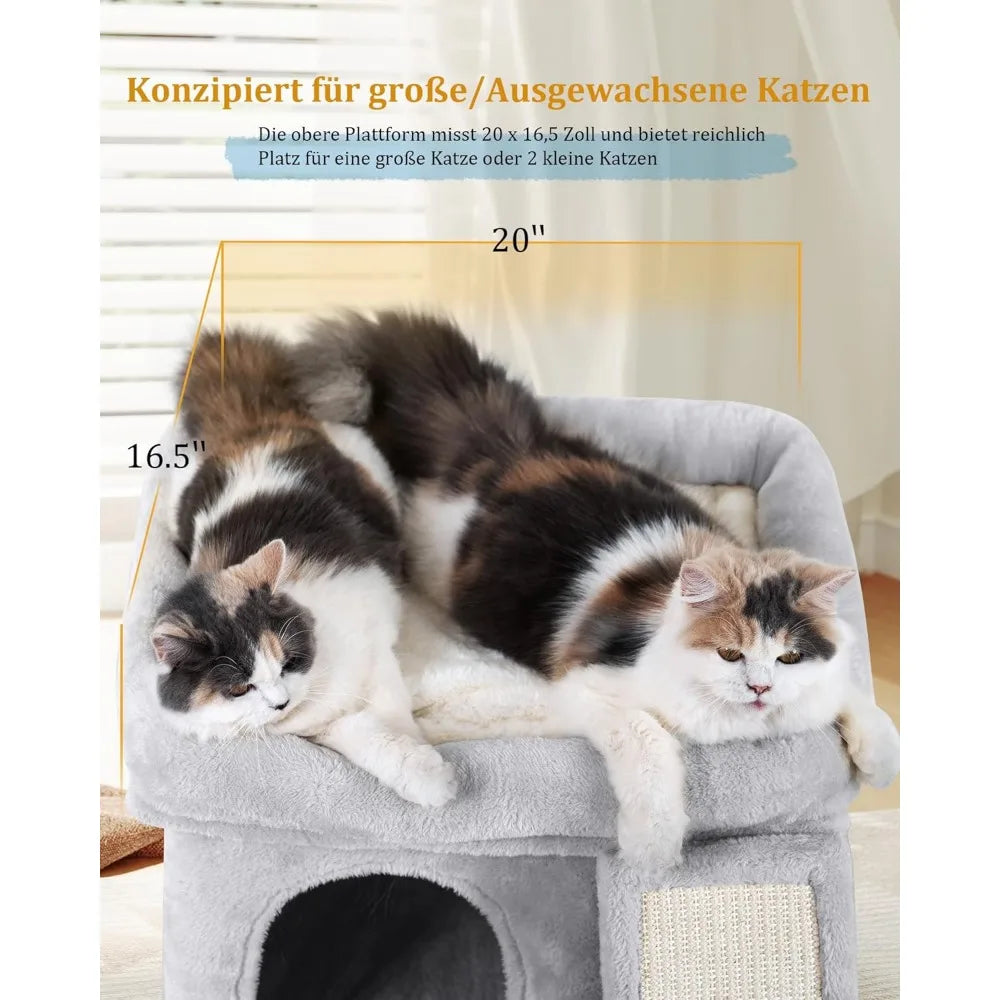 Kiitens Cat Tree Tower With Perch Bed For Large Cats