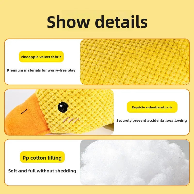 Dog Plush Calming Duck Squeaky Toy For Puppies Sleep Companion