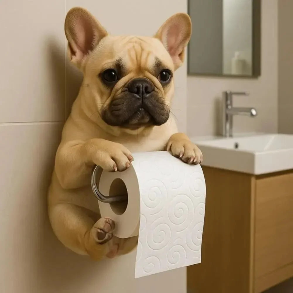 Hign-concerned Dog Wall Mount Toilet Paper Roll Holder